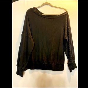 Pink Lily black off shoulder sweater. Size L. Worn once.